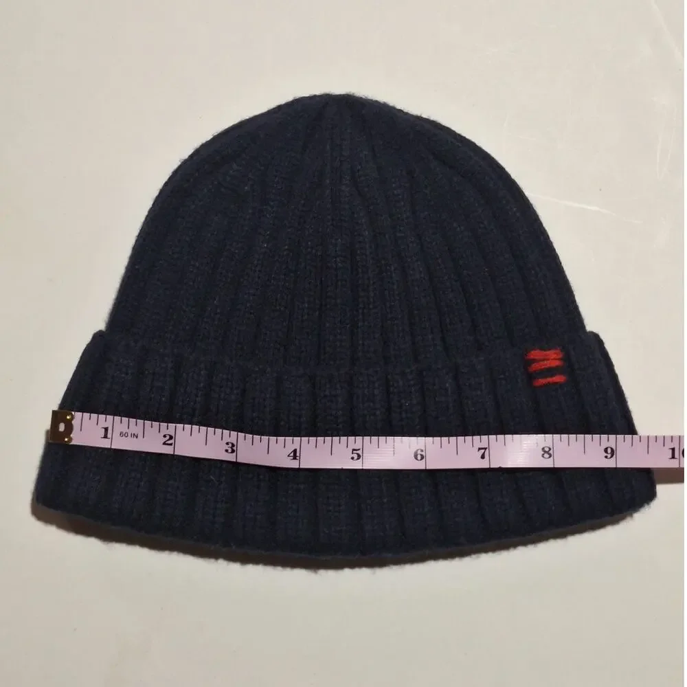 Urban Outfitters Beanie UNISEX OS Navy Chunky Ribbed Cuffed Outdoor Cozycore - Picture 5 of 8